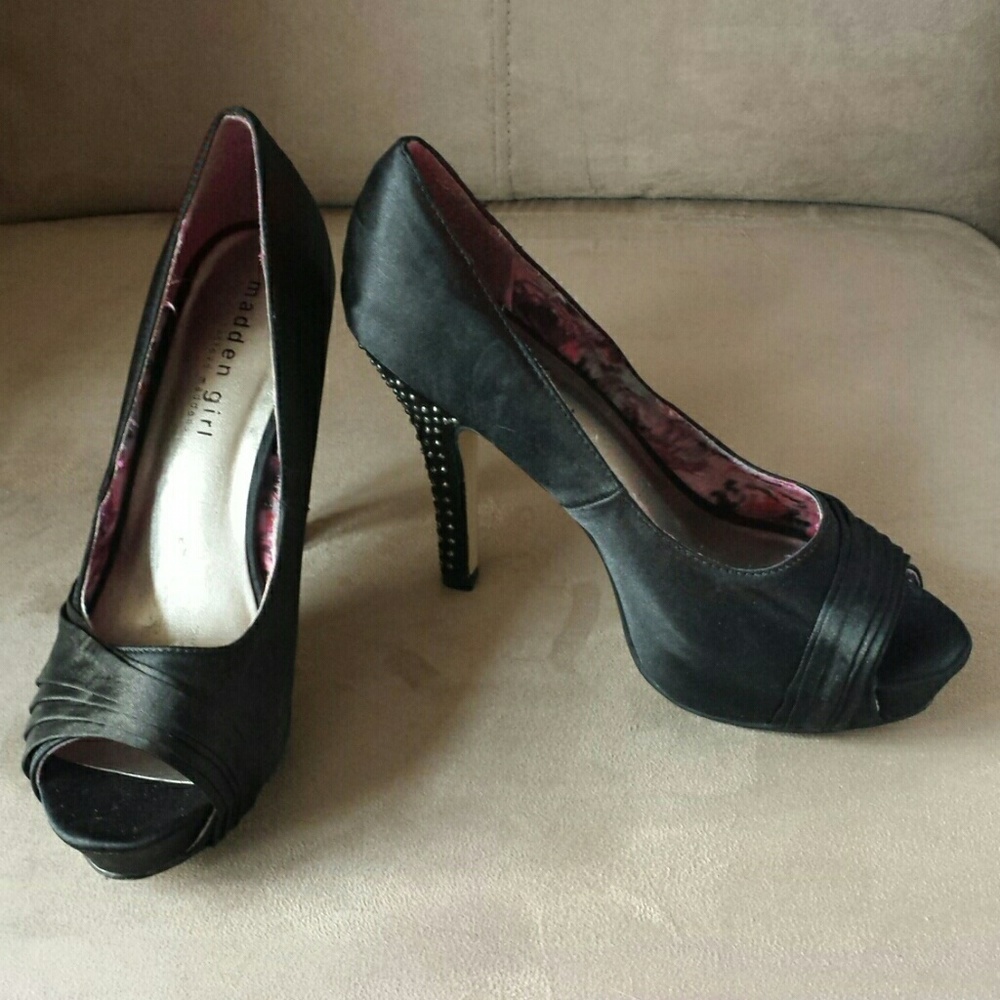 Madden Girl Peep Toe Platforms with Studded Heel